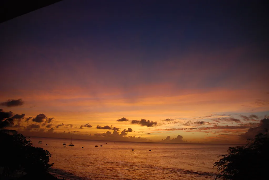 Barbados Sun Rays at Sunset